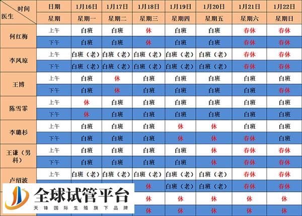 曲靖市妇幼保健院生殖科医生出诊时间安排表谁有？